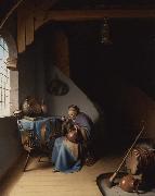 An Interior with a Woman eating Porridge (mk33)